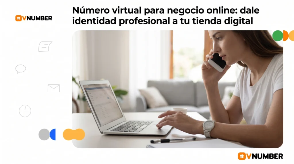 Número virtual para negocio online, brindando identidad profesional a tu tienda digital.