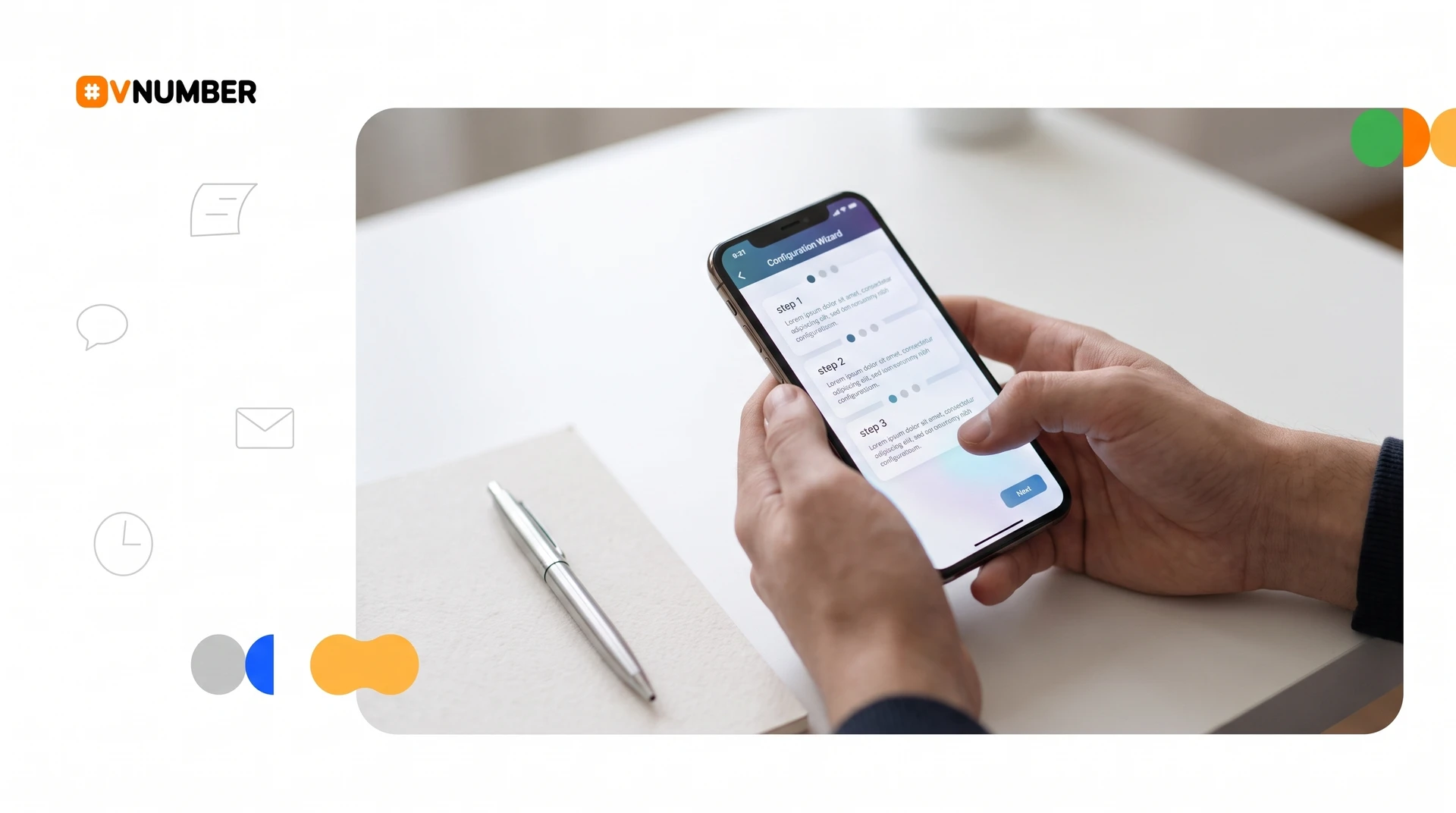 Guía visual paso a paso sobre cómo configurar un número virtual para principiantes.